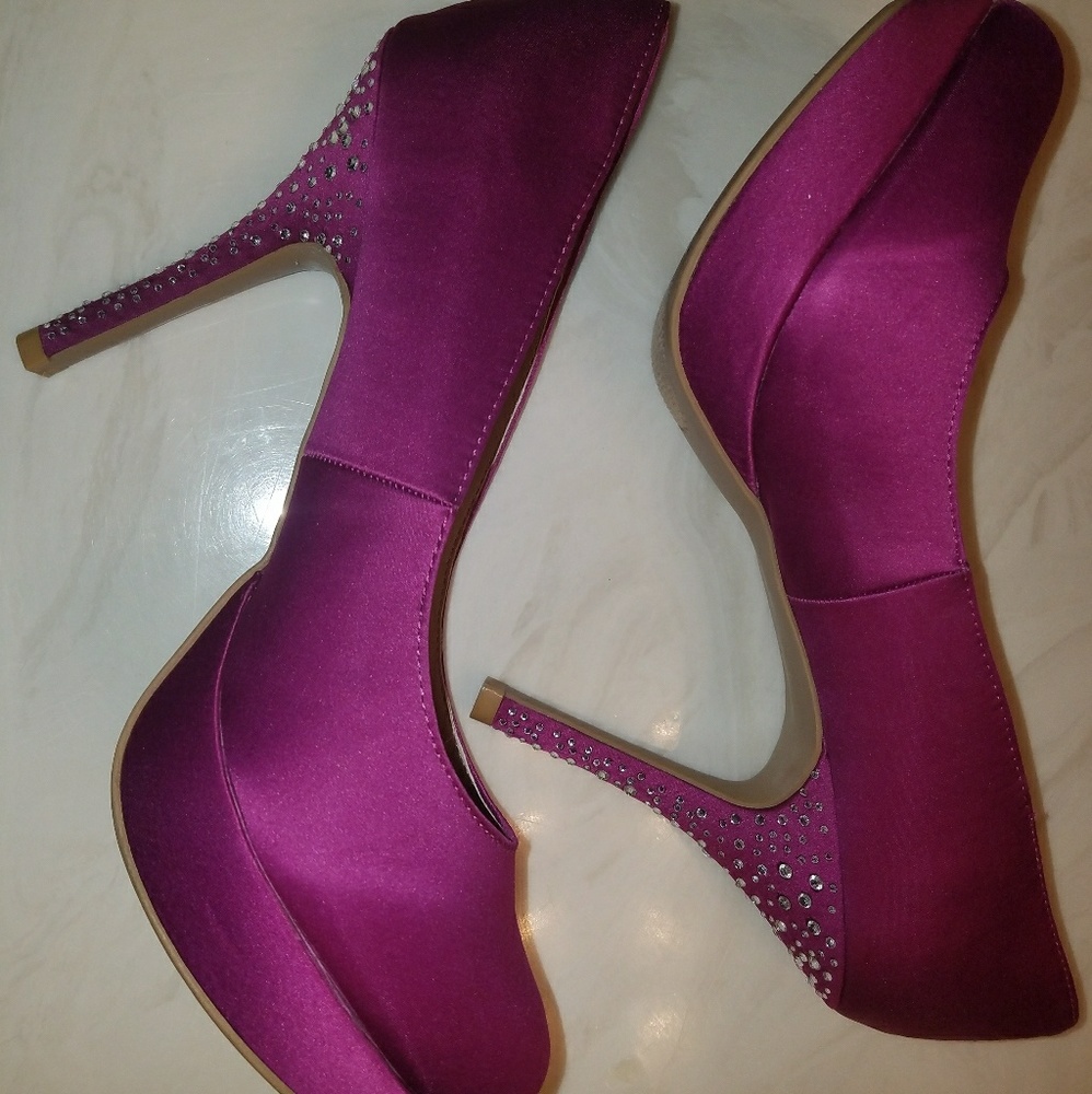 Pink Satin Heels